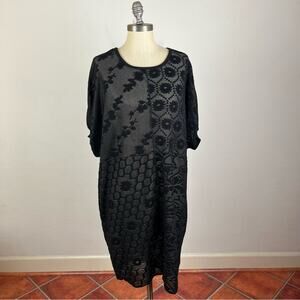 Opening Ceremony Black Semi Sheer Shift Dress